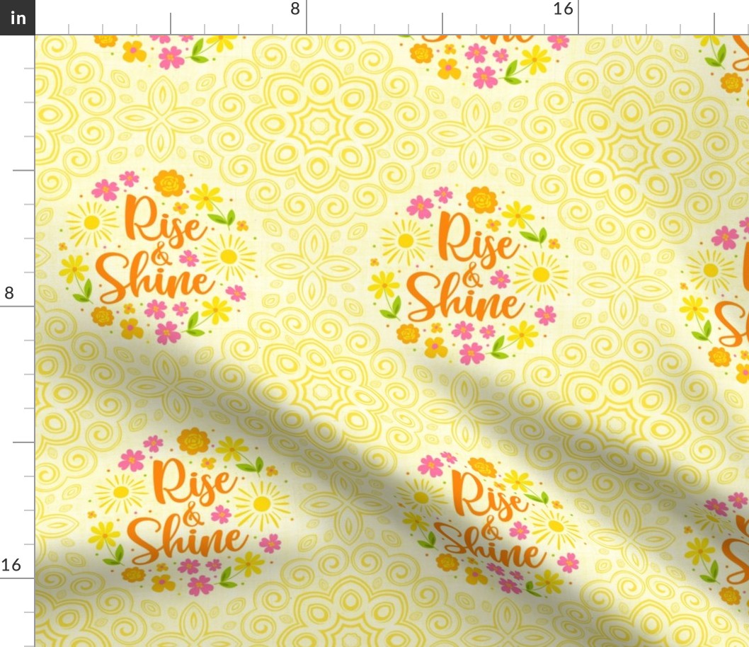 6" Circle Panel Rise and Shine for Embroidery Hoop Projects Potholders or Quilt Square