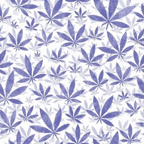 Large Scale Marijuana Pot Leaves Very Peri Pantone Color of the Year COTY 2022 Lavender Periwinkle Purple 