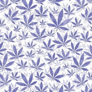 Medium Scale Marijuana Pot Leaves Very Peri Pantone Color of the Year COTY 2022 Lavender Periwinkle Purple 