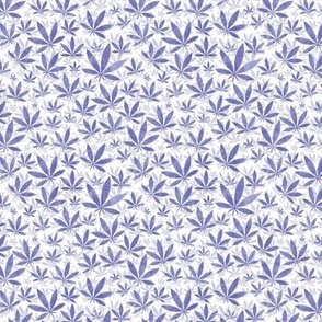 Small Scale Marijuana Pot Leaves Very Peri Pantone Color of the Year COTY 2022 Lavender Periwinkle Purple 