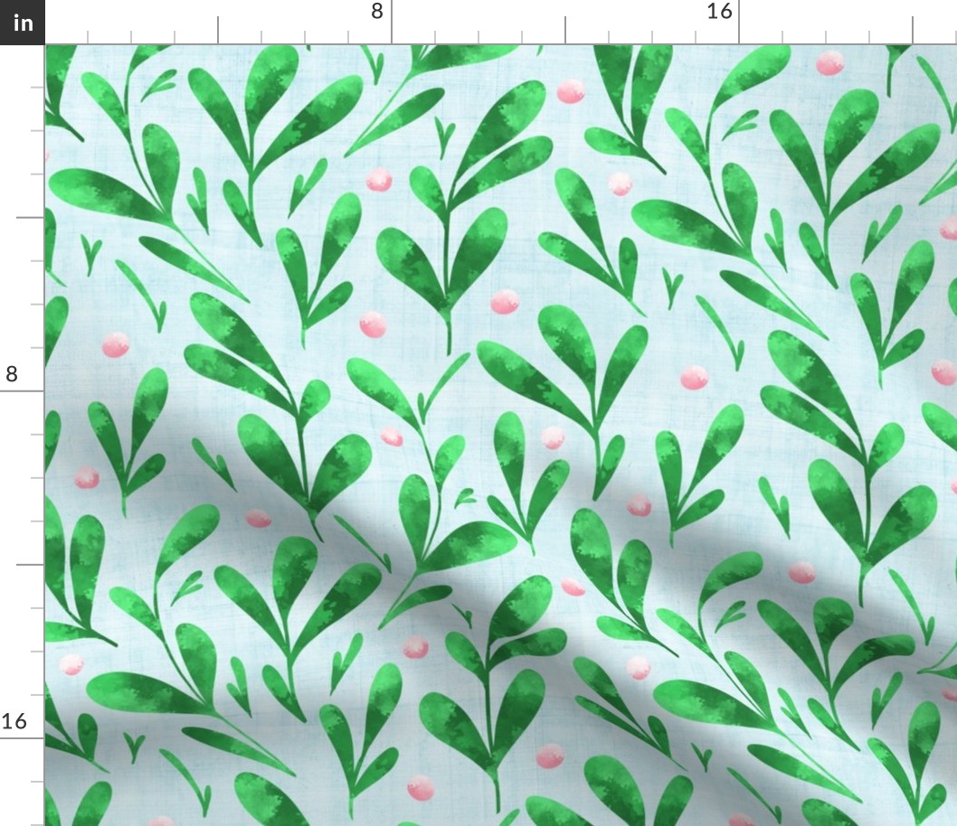 Large Scale Green Watercolor Spring Easter Stems Coordinate