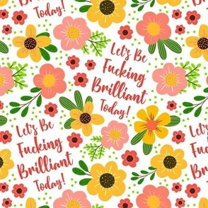 Medium Scale Let's Be Fucking Brilliant Today Sweary Motivational Adult Humor Floral