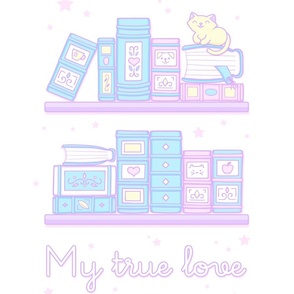 My True love_Kawaii_Bg White-Tea Towel