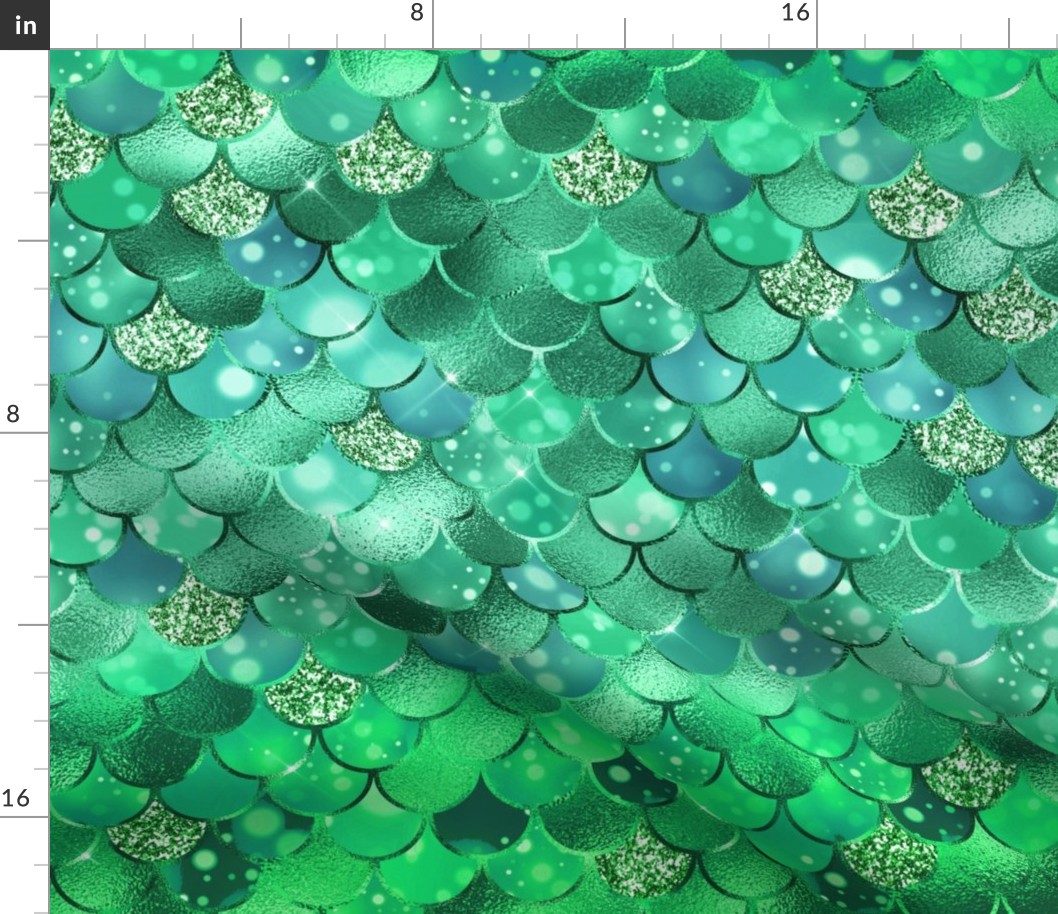 Bigger Scale Mermaid Tail Fish Scales in Bright Green