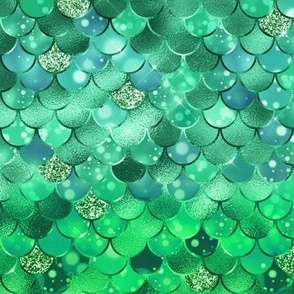 Smaller Scale Mermaid Tail Fish Scales in Bright Green