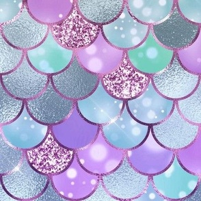 Bigger Scale Mermaid Tail Fish Scales in Blue Green Purple