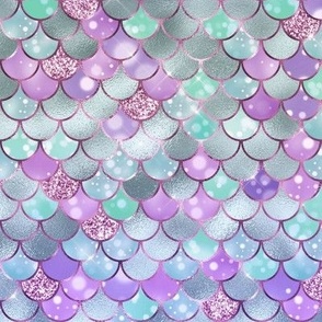 Smaller Scale Mermaid Tail Fish Scales in Blue Green Purple