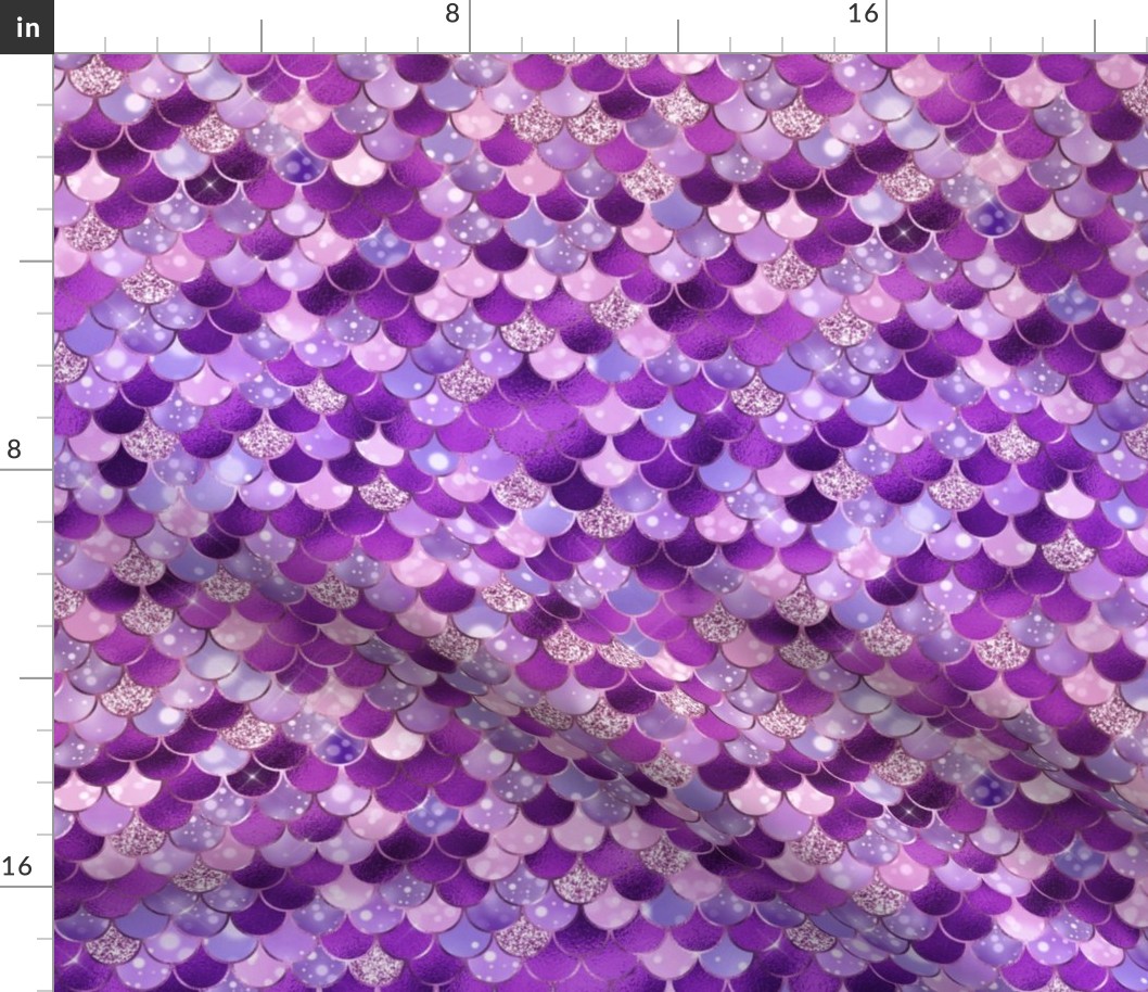 Smaller Scale Mermaid Tail Fish Scales in Purple