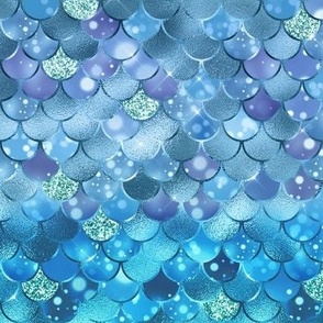 Smaller Scale Mermaid Tail Fish Scales in Blue