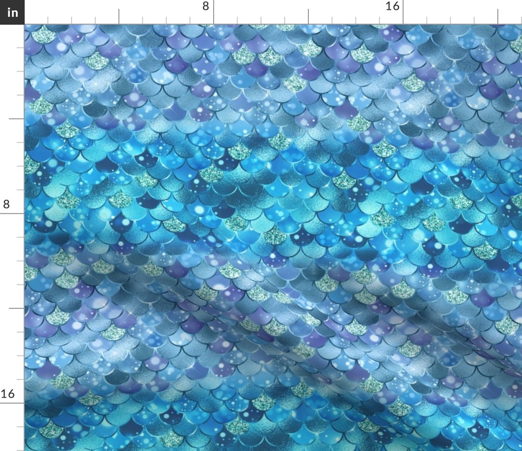 Smaller Scale Mermaid Tail Fish Scales in Blue
