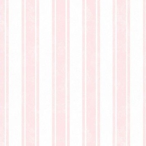 Medium Scale Vertical French Ticking Textured Pinstripes in Pale Baby Pink and White