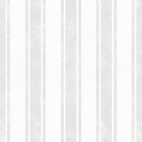 Large Scale Vertical French Ticking Textured Pinstripes in Soft Grey and White