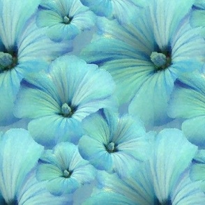 Rose of Sharon, blue, aqua , Hibiscus, Painterly