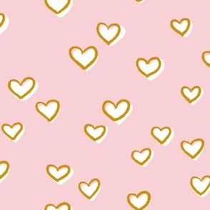 Sketched Hearts in Cotton Candy and Mustard by Liz Conley