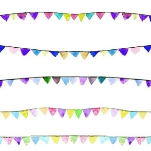watercolor flags - birthday party banner - bunting decoration for celebration - bunt fun i831-3