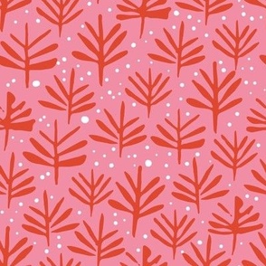 christmas trees - red & pink