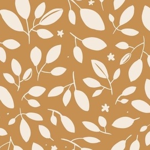 leaves - gold on cream