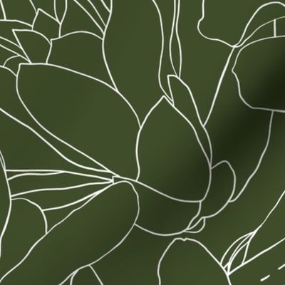 large scale magnolia solid - dark green