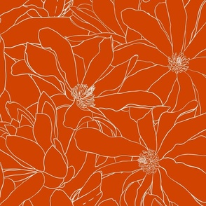 large scale magnolia solid - burnt orange