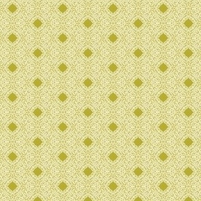 Filigree Lace of  Antique Cream on Dusty Chartreuse