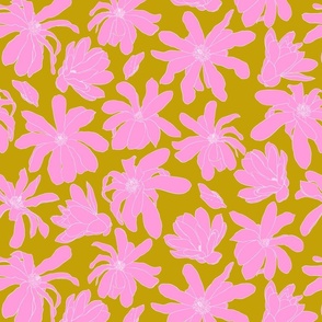 magnolia scatter - candy pink on olive