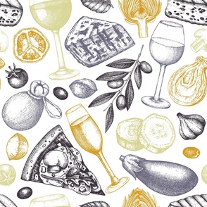 wine and cheese pattern