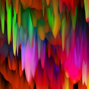 very large stalactites drapery waves 2 multicolor bright rainbow summer PSMGE