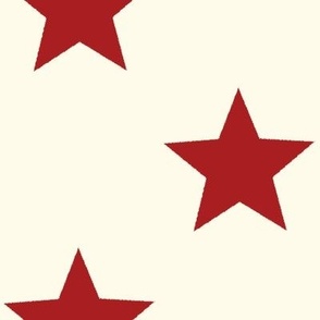 Red Stars on Vintage Cream-Large