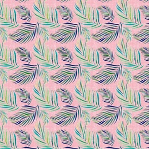 Palm Leaves Tropical Pattern on Pink