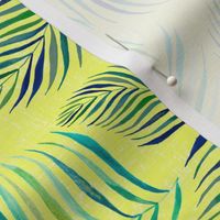 Palm Leaves Tropical Pattern on Yellow