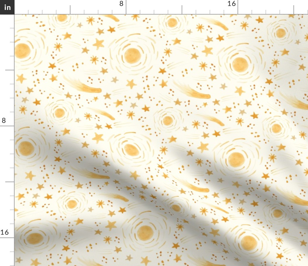 Stars and Comets on Cream - Medium Scale - Starlight Collection