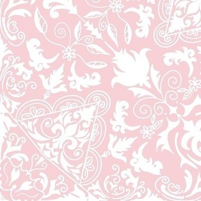 French Damask cotton candy pink