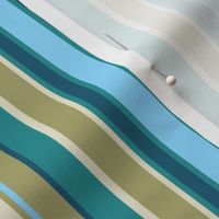 Turquoise Teal and Sage Green Vertical Stripe