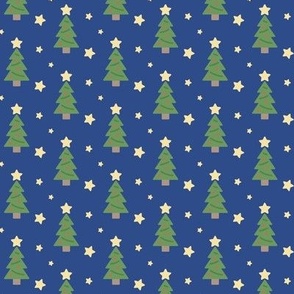 Christmas tree on royal blue background