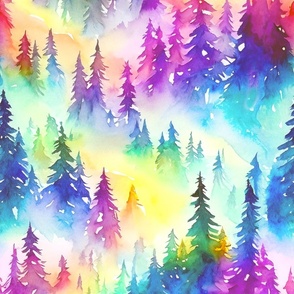 prismatic winter forest
