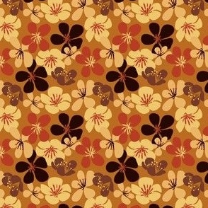 Autumn retro flowers repeat pattern