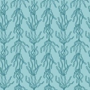 Turquoise algae abstract stripes botanical pattern