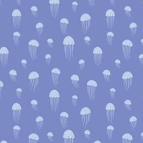 Small - Sky blue jellyfish sea repeat pattern