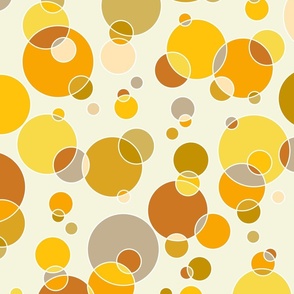 flying circles - yellow geometric dream - geometric fabric