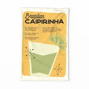 vintage cocktail - brazilian caipirinha - vintage tea towel and wall hanging