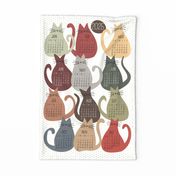 cat calendar 2024 - earthy cats calendar - milo cat - tea towel and wall hanging