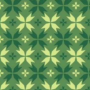 Green geometric floral