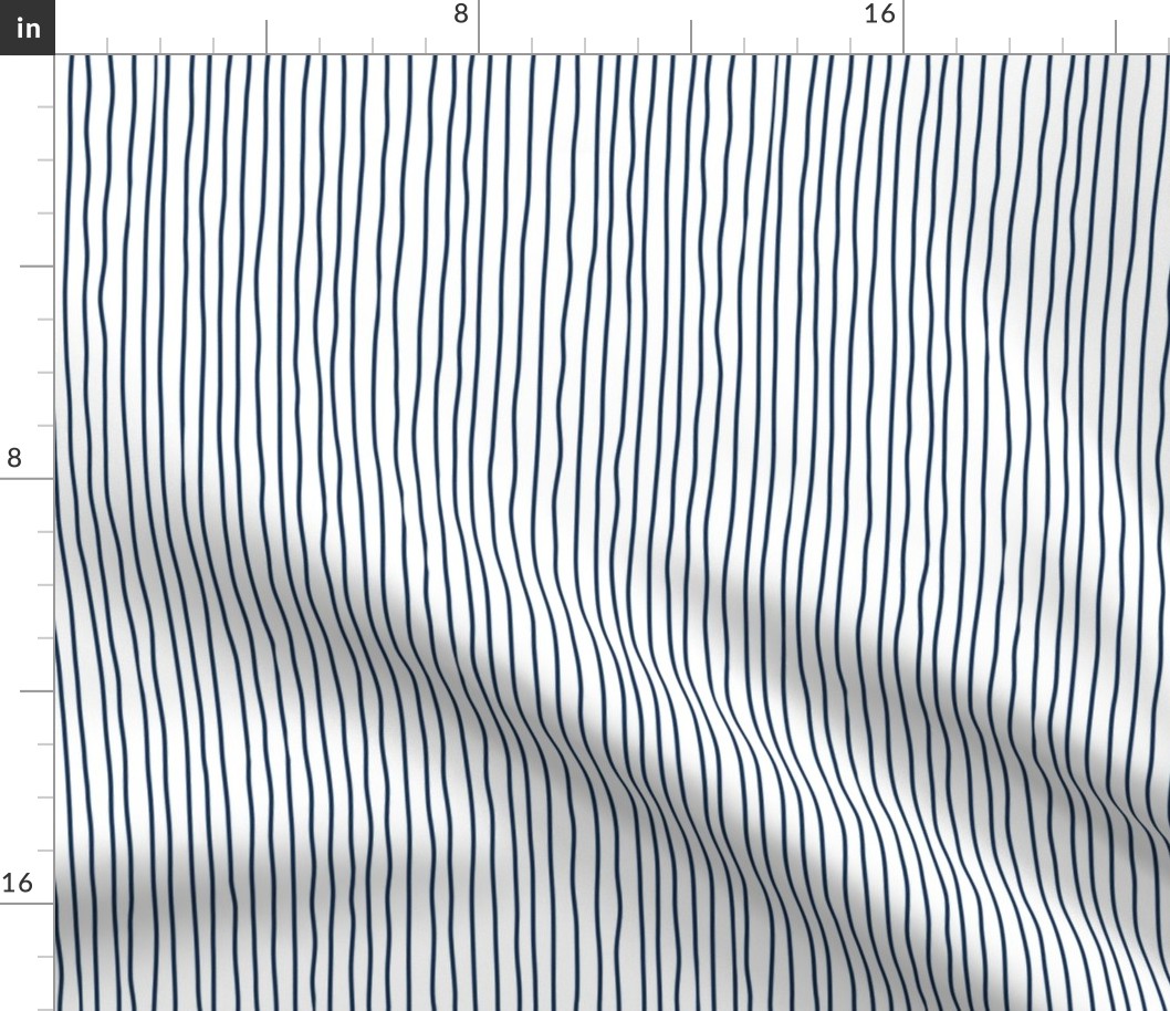 indigo crooked lines on white - lines fabric