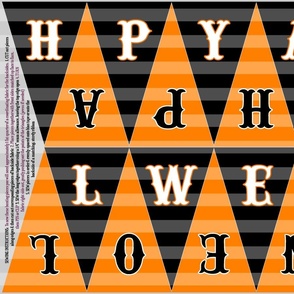 Happy Halloween Bunting - Black & Orange