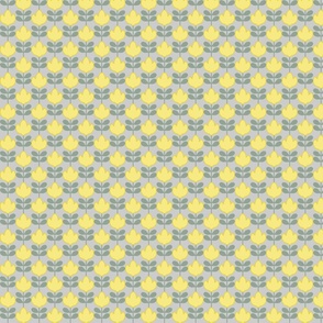 Scandinavian Flower Yellow on grey