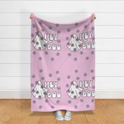 Hey Boo 27 x 36 inch Pastel Purple minky blanket.