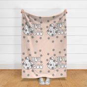 Hey Boo Apricot 27 x 36 inches minky blanket