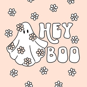 Hey Boo Apricot 27 x 36 inches minky blanket