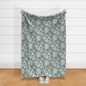 Calm folk floral deep green by Jac Slade