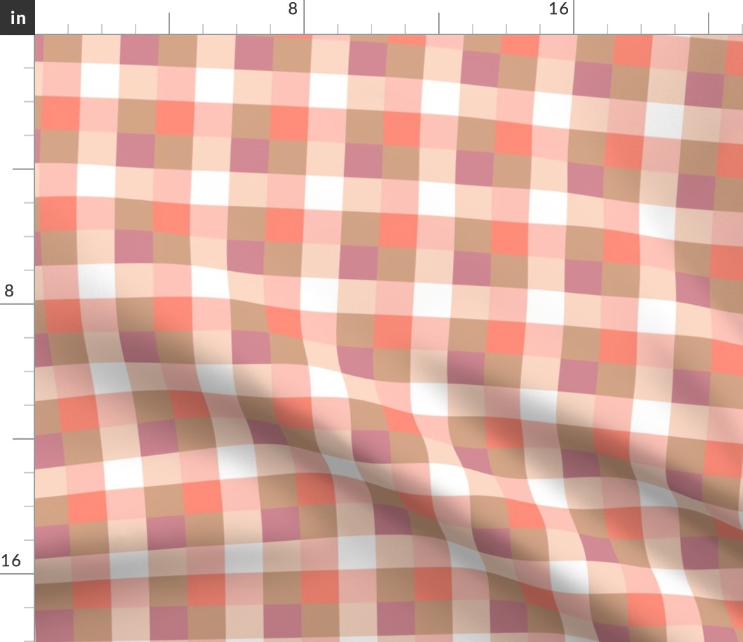 1” Buffalo Check Plaid, Peachy